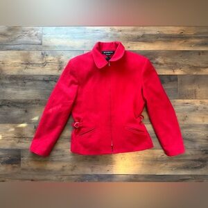 Braebrook 100% Wool Red Jacket M Belted Vintage Made in Russia